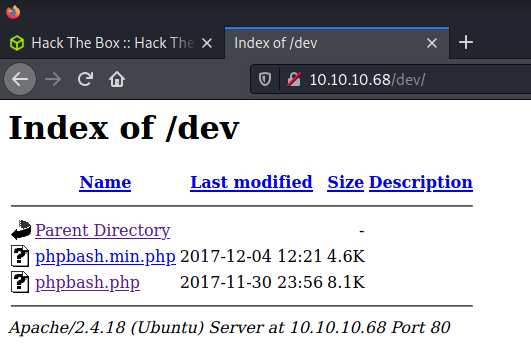 Directory index of dev