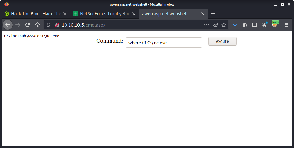 File system location of netcat
